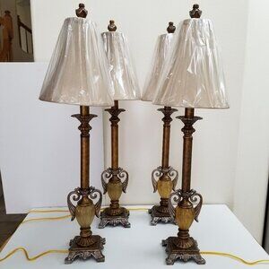 Buffet Lamp Elegant Antiqued Bronze Finish 35" Tall